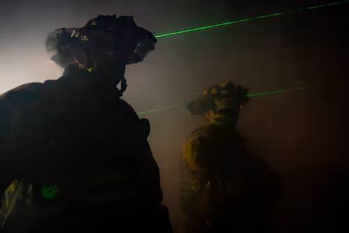Eglin Air Force Base firefighters testing the new C-THRU platform
